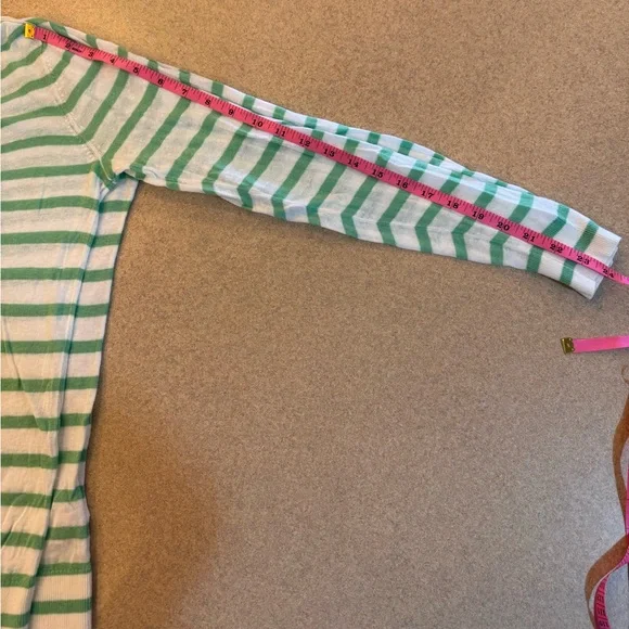 L.L. Bean Mint and White Striped Scoop Neck Sweater - Picture 8 of 8